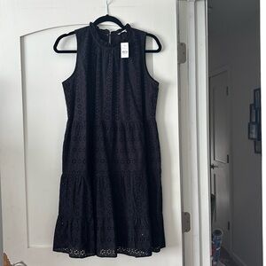 LOFT black eyelet dress. NWT Size small.
